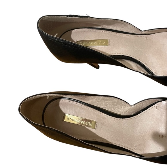 Louise et Cie Lo Hermosah Leather Snake Accent Pump Heels Black Women’s Size 10 - Picture 7 of 12